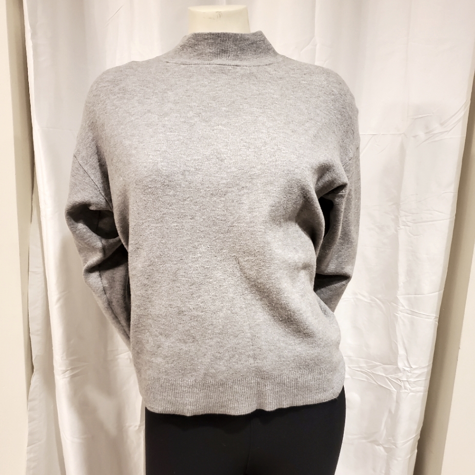 Gray Half Turtle Neck